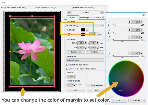 You can change the color of margin to set color.