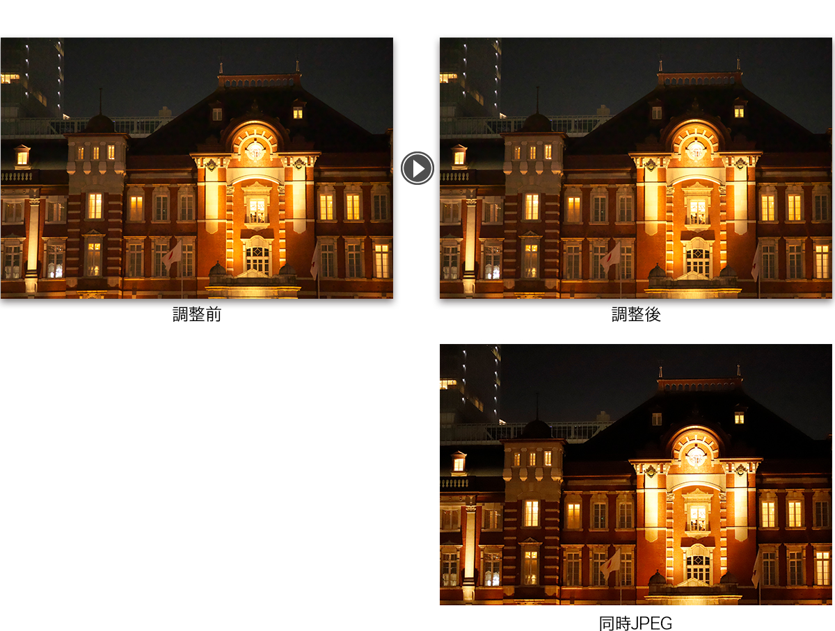 JPEGを用いた自動ディストーションによる調整例