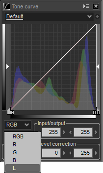 Luminance tone curve