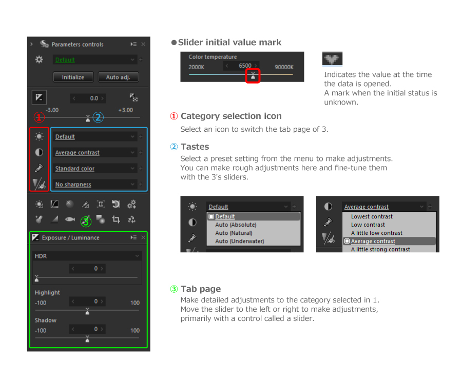 Main control in SILKYPIX