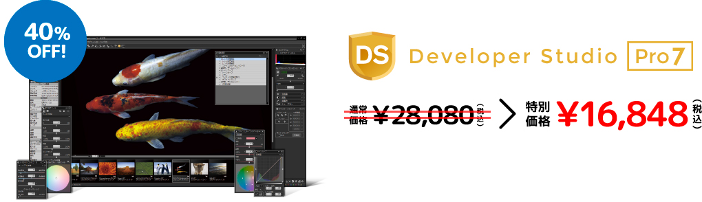 Developer Studio Pro7 通常価格 ¥28,080(税込) < 特別価格 ¥16,848(税込) 40%OFF